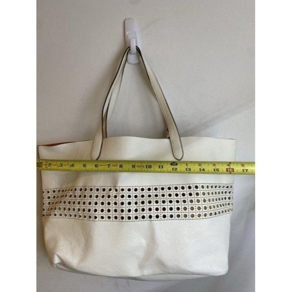 ralph lauren bag shoulder white leather tote - Picture 2 of 11